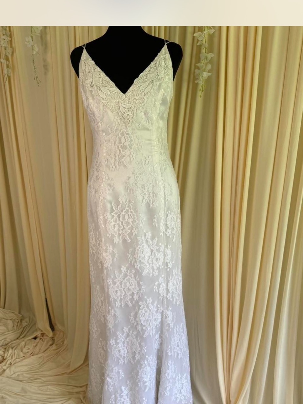 Jessica McClintock White Lace Slip Gown